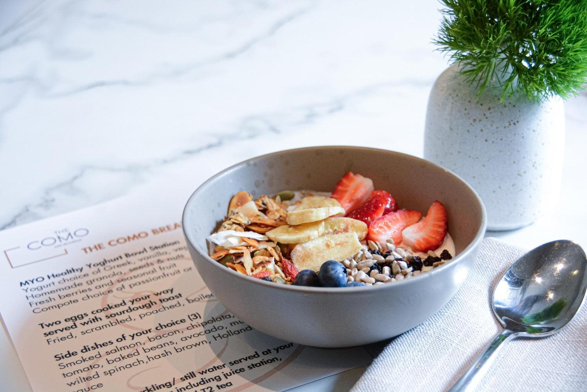 The Como Melbourne Kültér fotó A bowl of granola with fruit